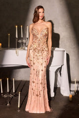 Katie-Nina Gown - Crystal Embellished Sweetheart Evening Dress