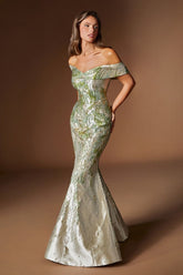 Mykonos Gown - Metallic Jacquard Mermaid Evening Dress