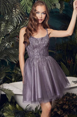 TABITHA MINI DRESS - LAYERED TULLE A-LINE SHORT DRESS