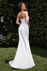 Johanna Gown - Off White Strapless Fitted Gown