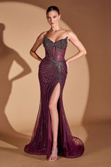 Mackenzie Gown - Fitted Strapless Crystal Dress