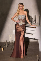 Lenora Gown - Fitted Crystal Corset Dress