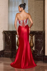 LARISSA GOWN - CRYSTAL CORSET DRESS WITH LACE UP BACK
