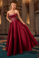 Mindy Mikado Ball Gown - Corset A-line Evening Dress
