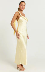 Blaine Maxi Dress - Butter Yellow Satin Slip Dress