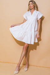 TIMELESS BEAUTY - WHITE SWING DRESS