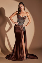 Laryn Gown - Strapless Dress With Crystal Beaded Bodice