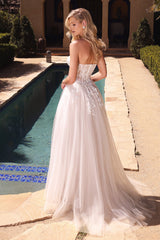 SOLAINE GOWN - OFF WHITE - STRAPLESS BUSTIER CORSET A-LINE DRESS