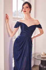 Carole Gown - Draped Glitter Stretch Dress
