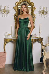GINNY GOWN - SATIN STRAPLESS A-LINE DRESS