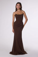 Haven Gown - Long Strapless Chiffon Dress