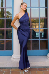 Mathilde Gown - One Shoulder Satin Dress