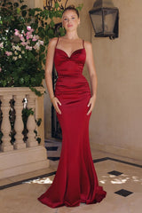 PAIGE GOWN - FITTED SATIN DRESS