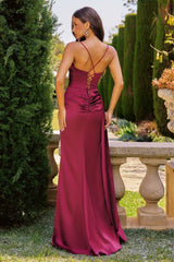 Dominique Gown - Long Satin Evening Dress