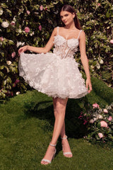 WL081 - WEDDING MINI WITH BEADED FLORAL APPLIQUE - Andrea & Leo