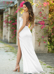 Yvette Gown - Off-White - CORSET PLEATED LUXE SATIN GOWN