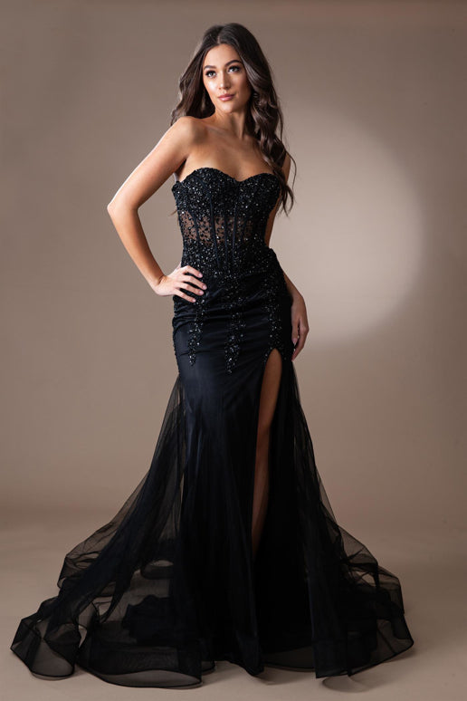 Blakely Gown - Strapless Corset Dress With Lace Up Back