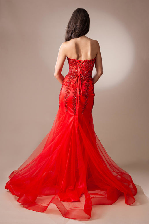 Blakely Gown - Strapless Corset Dress With Lace Up Back