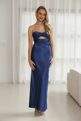 Harley Satin Maxi Dress - Navy