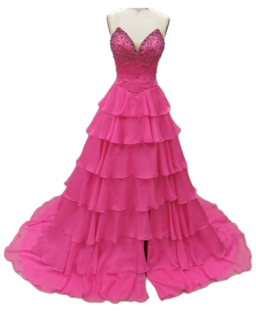 26407 - Ava Presley - Strapless Chiffon Gown With Tiered Skirt