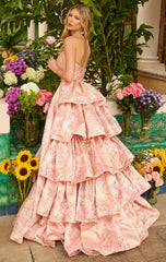 26412 - Ava Presley - Floral Jacquard Ball Gown
