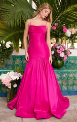26422 - Ava Presley - Taffeta Mermaid Gown With Bow