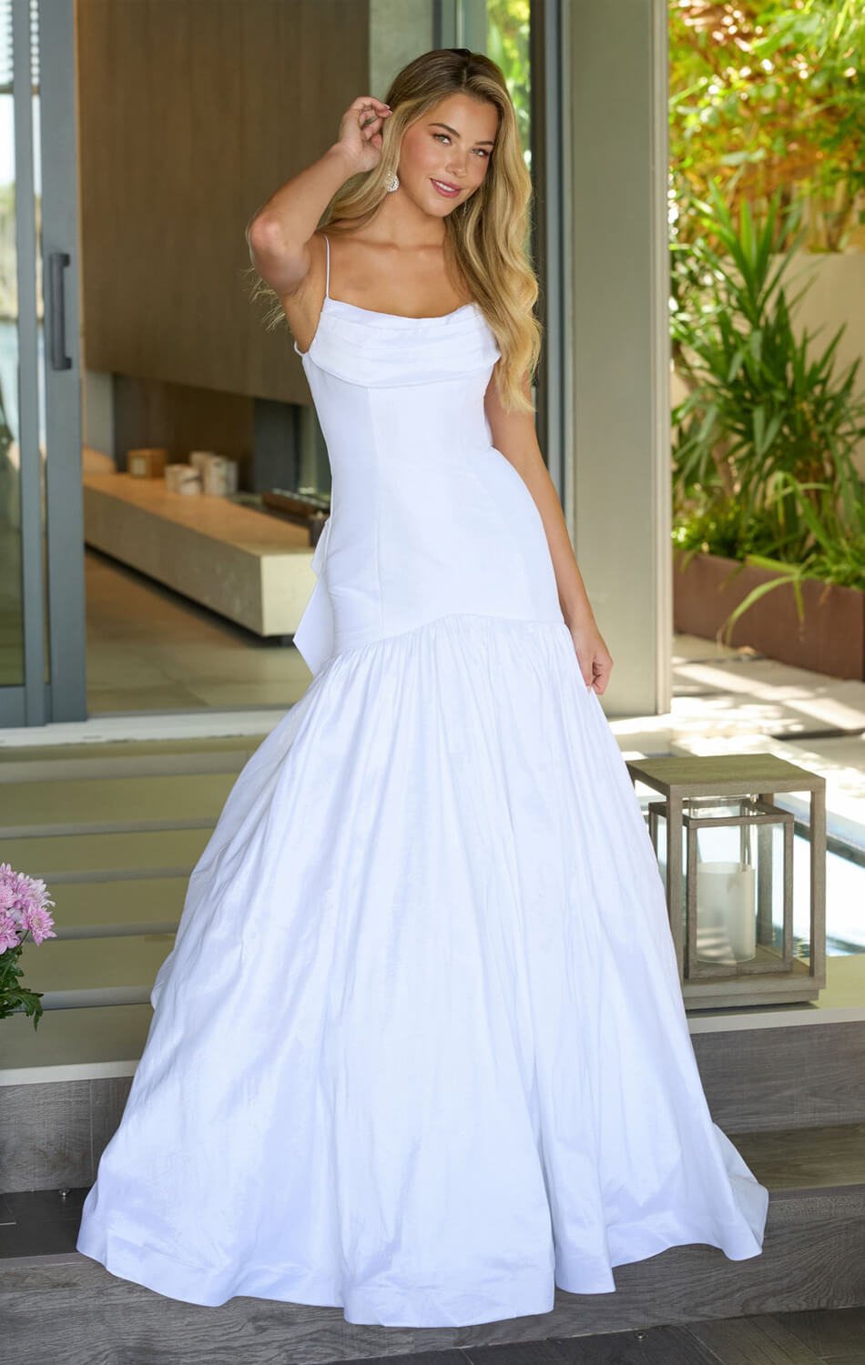 26422 - Ava Presley - Taffeta Mermaid Gown With Bow
