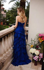 40118 - Ava Presley - Tiered Ruffle Strapless Chiffon Dress