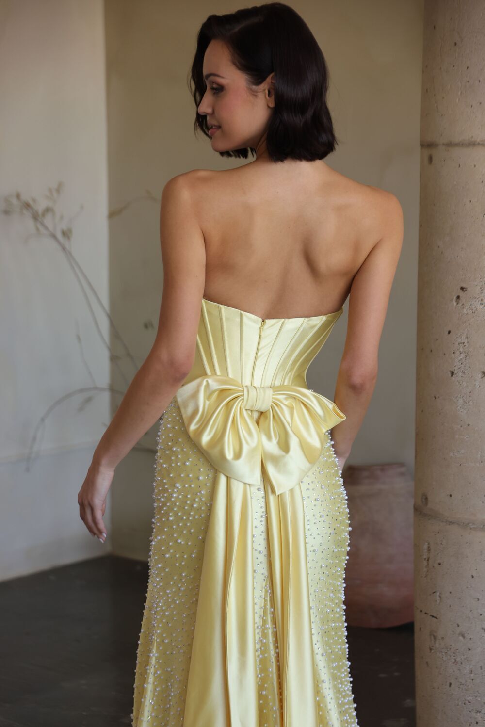 42513 - Ava Presley - Pearl Corset Dress with Back Bow