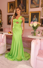 47020 - Ava Presley - Ruched Bodice One Shoulder Dress