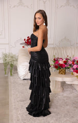 47103 - Ava Presley - Metallic Ruffle Mermaid Dress