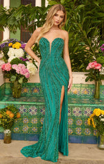 47230 - Ava Presley - Shimmering Swirl Sequin Gown