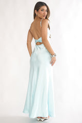 Paula Maxi Dress - Mint Satin Slip Dress