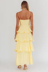 Heather Maxi Dress – Tiered Ruffle Maxi - Yellow