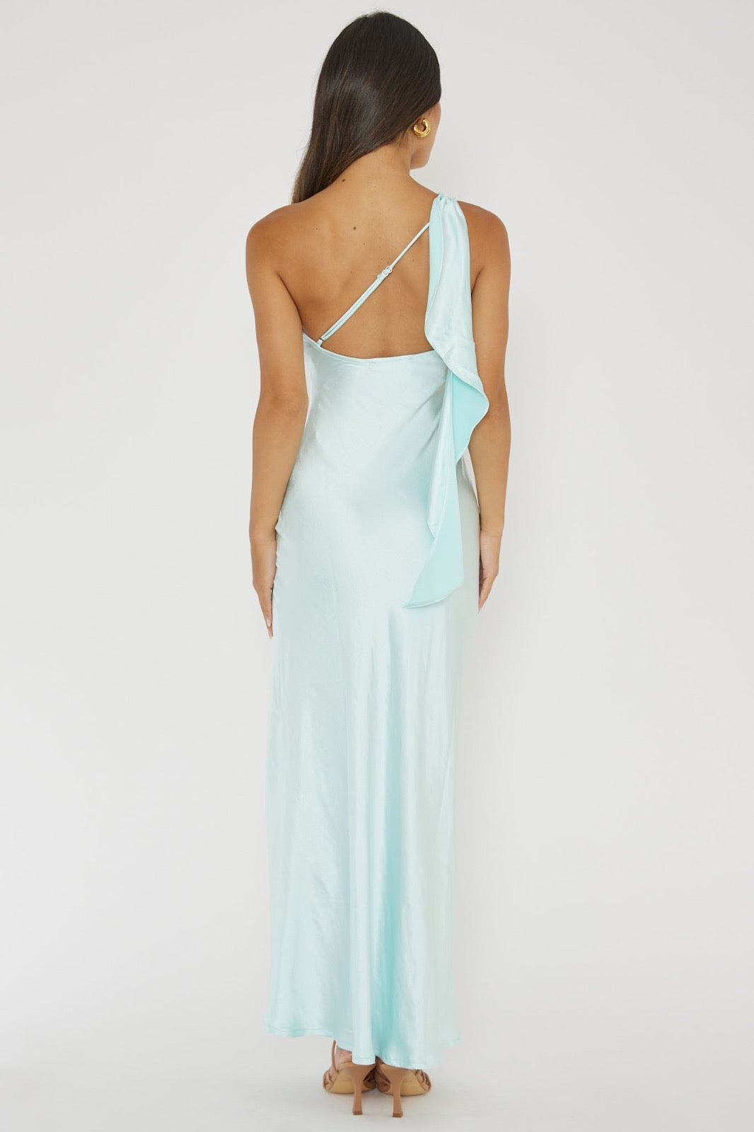 Blaine Maxi Dress - Ice Blue Satin Slip Dress