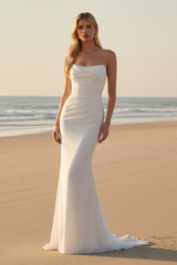 HAVANA GOWN - STRAPLESS CHIFFON DRESS - OFF WHITE