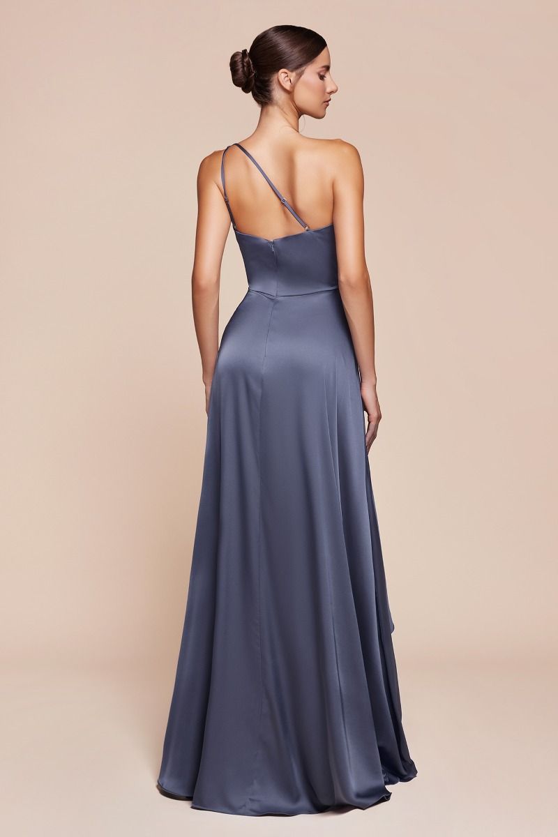 MIRANDA GOWN - ONE SHOULDER SOFT SATIN A-LINE DRESS