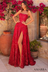 89074 - Amarra - Strapless Sequin A-Line Gown