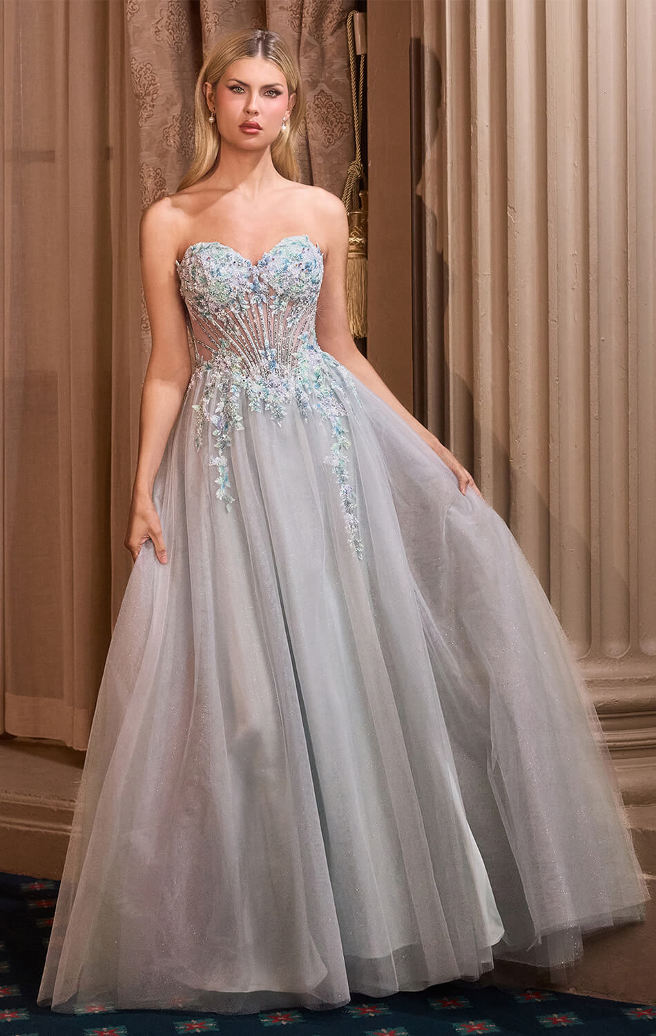 A1478 - Weaving Ivy Beaded Gown - ANDREA & LEO