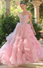 A1483 - Eloise Tulle Ruffle Ball Gown - Andrea & Leo