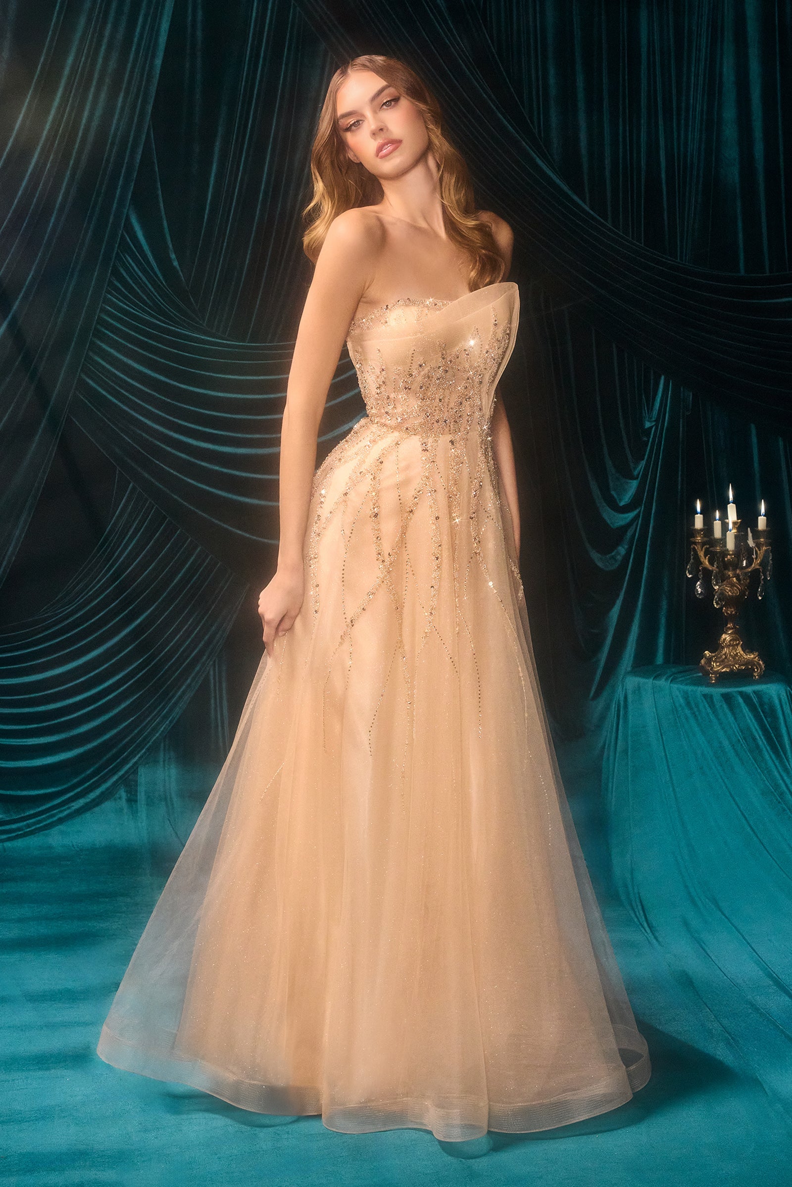 A1491 - Cynthia Structured Ball Gown - Andrea & Leo