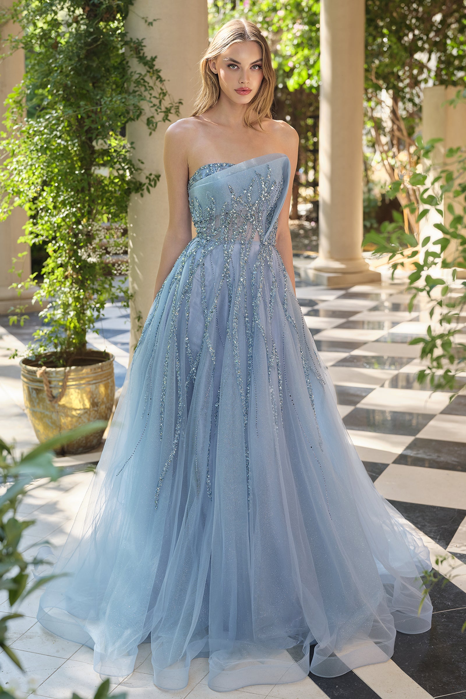 A1491 - Cynthia Structured Ball Gown - Andrea & Leo
