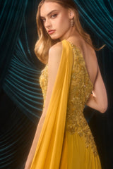 A1495 - Julia Jeweled Chiffon Gown - Andrea & Leo