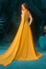 A1495 - Julia Jeweled Chiffon Gown - Andrea & Leo