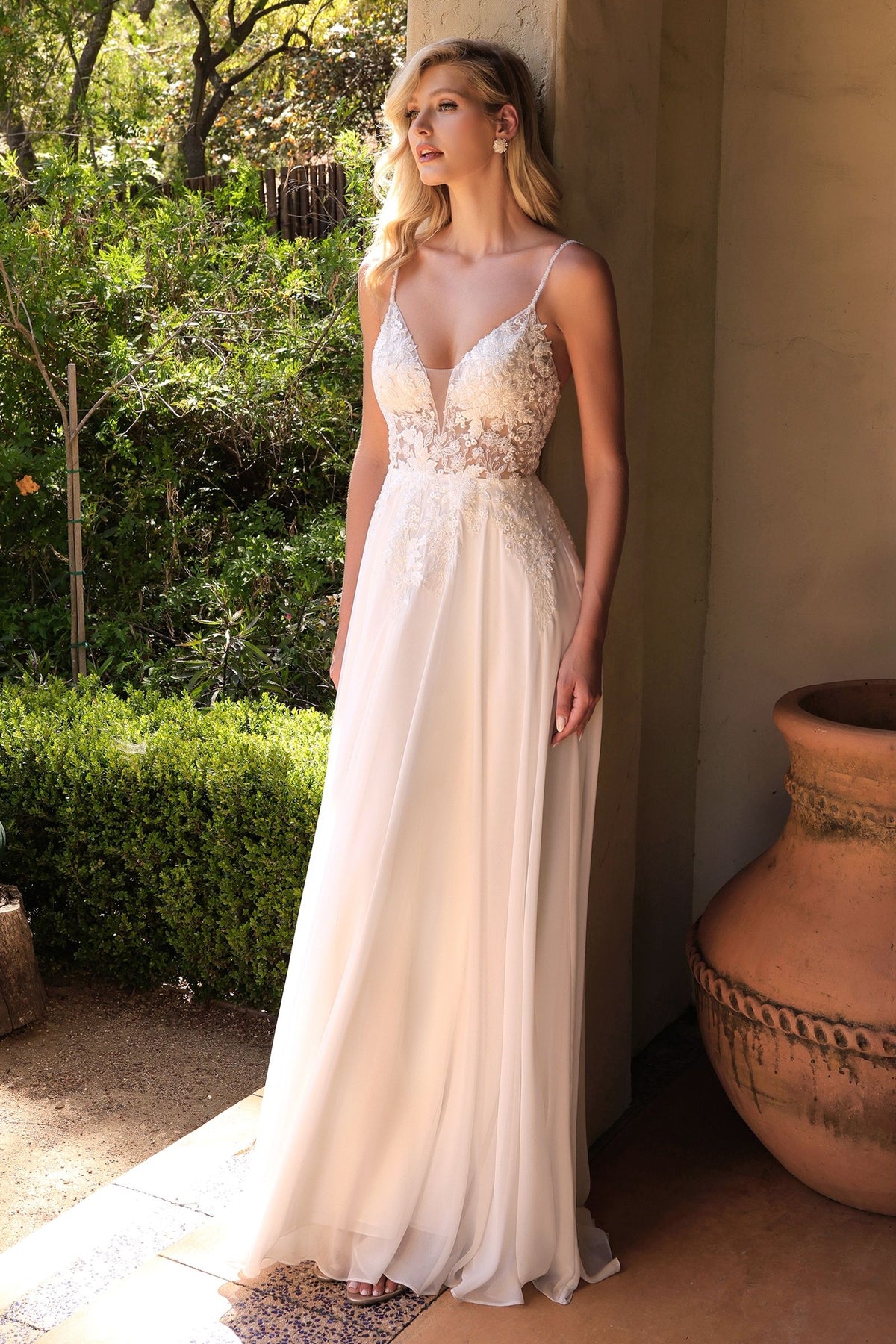 Avianna Gown - Floral Lace A-Line Chiffon Dress