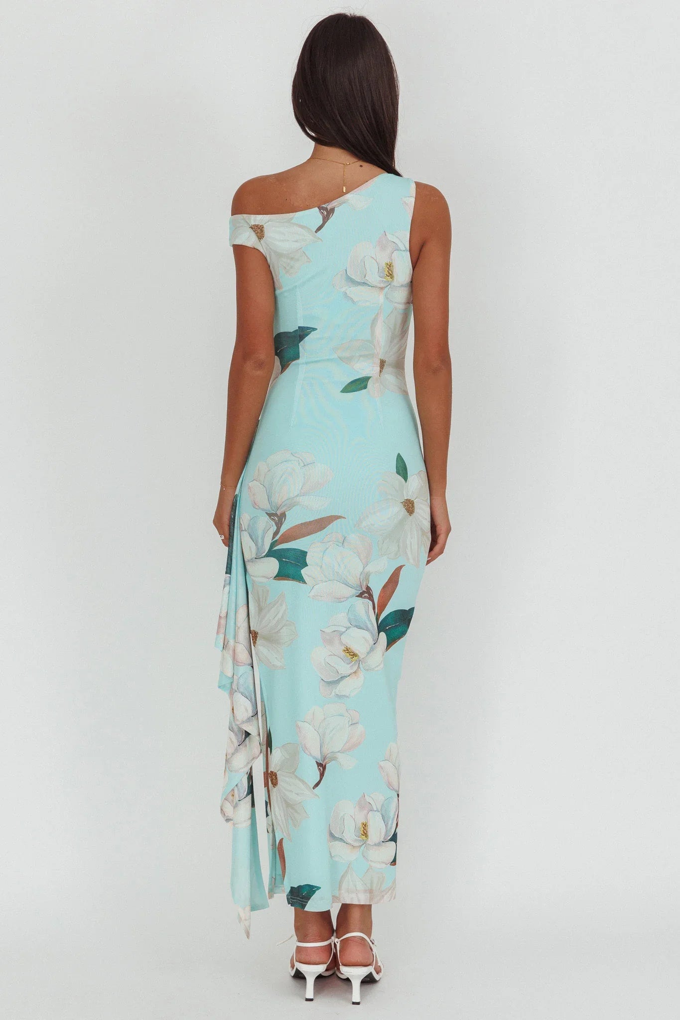Amalfi Maxi Dress - Mint Floral Print Dress