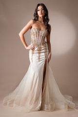 Blakely Gown - Strapless Corset Dress With Lace Up Back