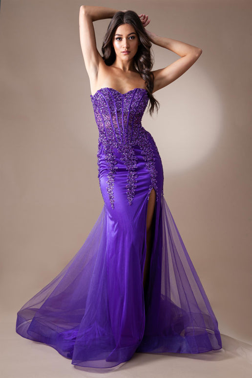 Blakely Gown - Strapless Corset Dress With Lace Up Back