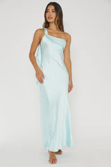Blaine Maxi Dress - Ice Blue Satin Slip Dress