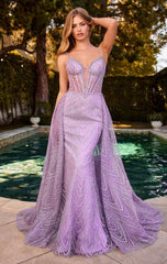 ANTONIA GOWN - GLITTER PRINT DRESS WITH OVERSKIRT